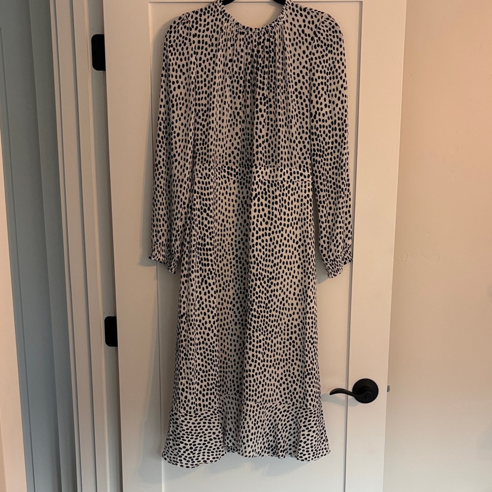 Elegant Navy and White Dot Dress